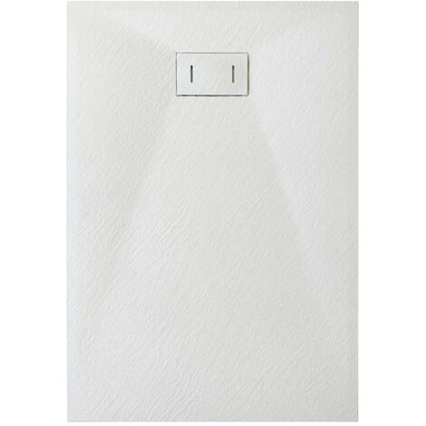 Piatto Doccia In SMC Vetroresina Effetto Pietra H 2,6 Cm Con Piletta Di Scarico Inclusa 70-180 Bianco