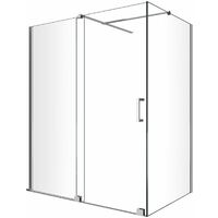 Box Doccia Angolare Con Pannello Fisso Laterale E Porta Frontale Scorrevole Senza Telaio H 200 Cromo Trasparente Cm 110 (108-110) x 160 (156-161)