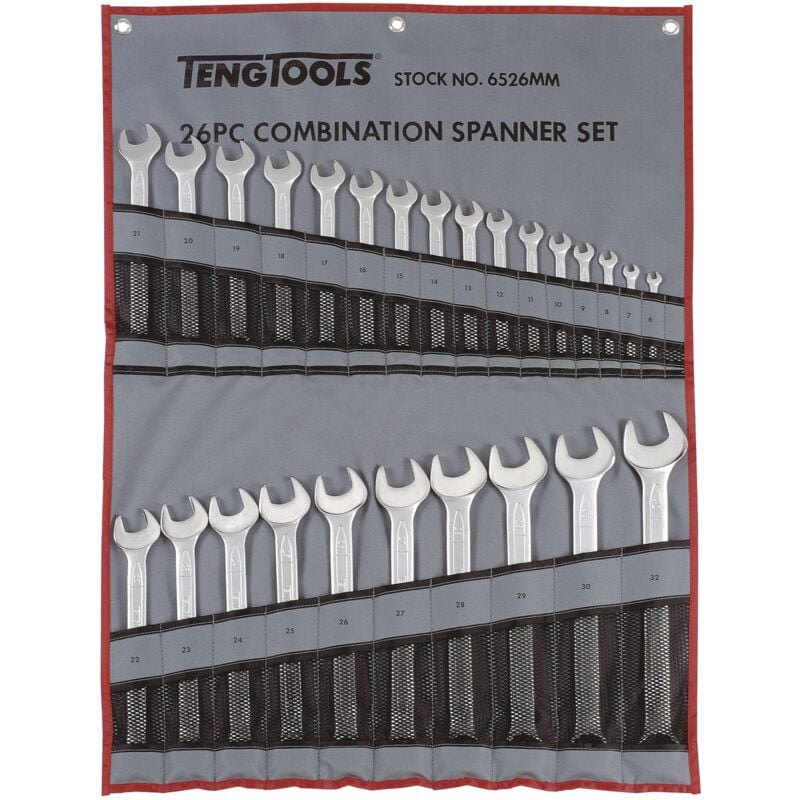 Jeu de 26 clés mixtes de 6 à 32 mm Teng Tools 6526MM