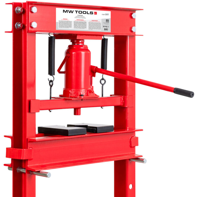 Presse Hydraulique 6 Tonnes - Machine D'Atelier Robuste Rouge Avec Plaques Haute Stabilité