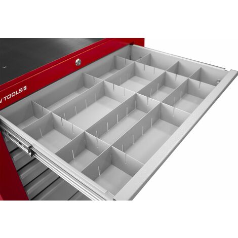 Mw Tools – Set de séparateurs de tiroirs pour servantes d'atelier – Acier revêtu de poudre – Division flexible jusqu'à 20 compartiments – LV207
