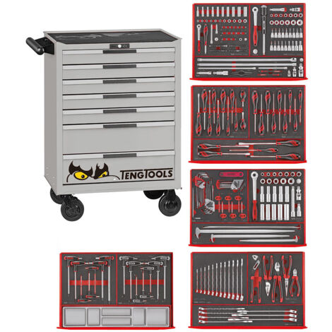 Servante silver foam mini master set 7 tiroirs Teng Tools TCEMM385NS (1/5)