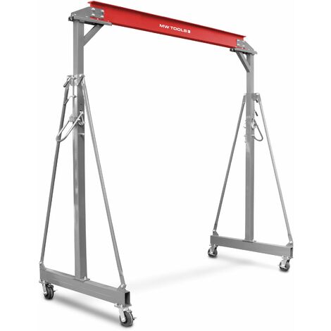 Mw Tools – Grue d'atelier mobile 1 T – Hauteur de travail 4,2m – Roulettes pivotantes avec frein – Construction stable – PTLK1B32