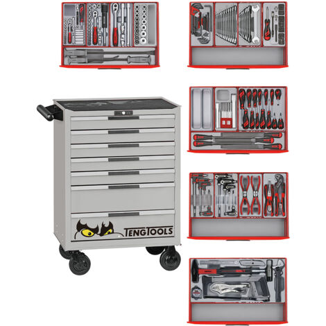 Servante silver mini master set 7 tiroirs Teng Tools TCMM259NS