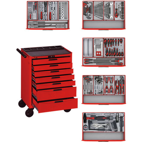 Servante rouge mini master set 7 tiroirs Teng Tools TCMM259N (1/5)