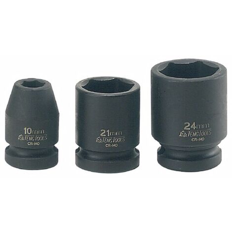 Teng Tools Douille à choc 30 mm Noir phosphaté durable (1/2)