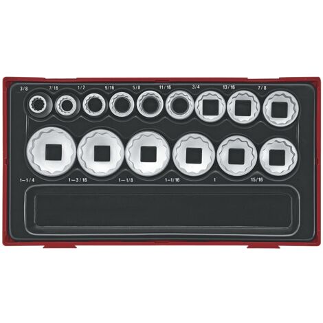 Tengtools TT1215AF Jeu de douilles bihexagonales 15 pièces (1/2)