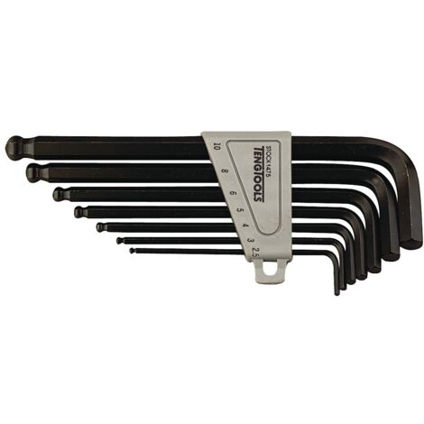 Jeu de clés Allen tête sphérique 7 pcs 1/8 à 3/8 Teng Tools 1474 (1/3)