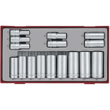 Teng Tools Jeu de douilles professionnelles chromée mate 16 pièces (1/2)
