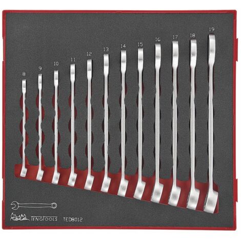 Jeu de clés mixtes hip-grip Foam2 tray 8- 19mm 12 pièces Teng Tools TED8012 (1/4)