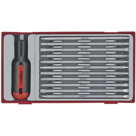 Jeu de tournevis avec embout long TT1 tray PZ- TX- HEX- PH 12 pièces Teng Tools TTMD12D