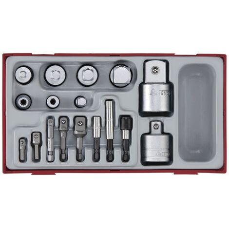 Jeu adaptateurs de douilles TT1 tray 17 pièces Teng Tools TTADP17 (1/2)