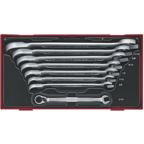 Jeu de cles mixtes à racagnac TT1 de 5/16 à 3/4 tray 8 pièces Teng Tools TT6508RAF (1/2)