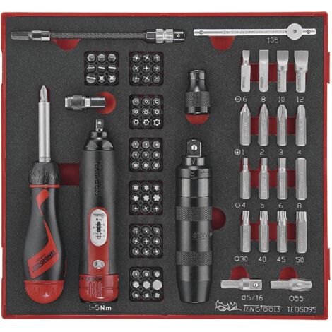 Jeu de douilles Foam2 tray PLAT- PH- PZ- TX- TPX- GR- HEX- Square 95 pièces Teng Tools TEDSD95 (1/2)