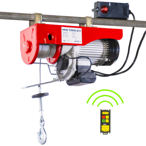 Palan électrique à câble 500/990kg 18/9m 1,6 kW 230 V télécommande SANS fil MW Tools SHN100018R (1/5)