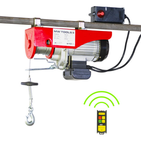 Palan électrique à câble 125/250kg 12/6m 500 W 230 V télécommande SANS fil MW Tools SHN25012R (1/5)