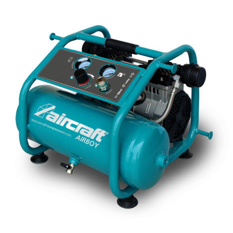 Compresseur silencieux sans huile 8 L – Débit 115 L/min – Pression 10 bars – Moteur 1,3 kW – Usage professionnel et loisirs exigeants – Aircraft (1/3)