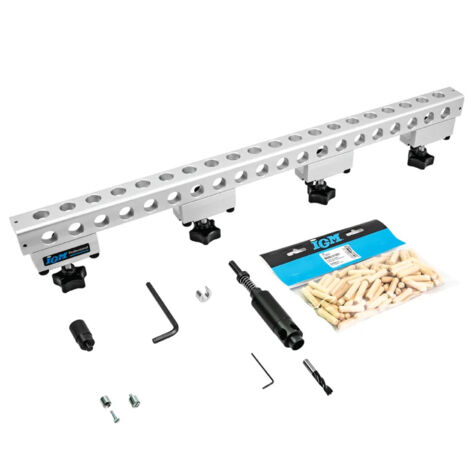 Gabarit de perçage universel pour goujons 656 mm Norme européenne 32 mm incl. 100 goujons MW-Tech IAP656S (1/5)