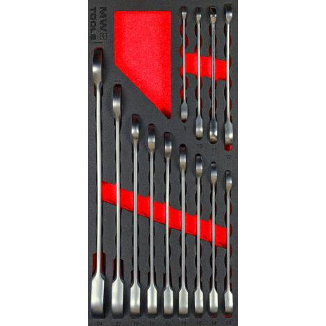 Mw Tools – Jeu de clés mixtes à cliquet 8-24mm 13 pièces – Module en mousse pour servante d'atelier – MWCOR82413