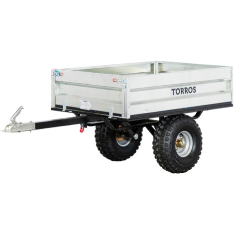 Torros – Remorque simple essieu 350kg benne galvanisée basculante 1200x850x300 mm – AHR350B