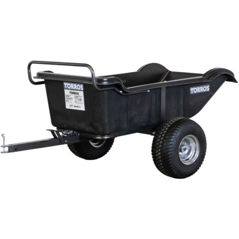 Torros – Remorque voiture basculante 550kg – Bac en polyéthylène 1600x826x475 mm – Pneus anti-crevaison – AHR550P2