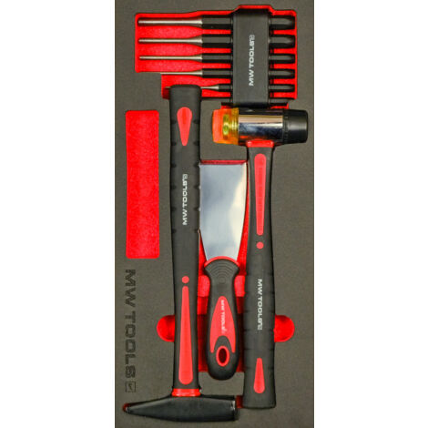 Jeu de marteaux et chasse-goupilles 9 pièces module en mousse pour servante d'atelier MW Tools MWHAM9