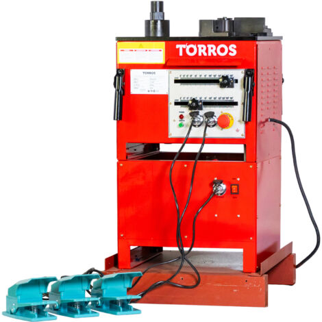 Plieuse cisaille fer à beton électrique pour cintrage barres d'armature de 6 à 25 mm angles de 0° à 180° 1,7 kW 230V Torros RBC25