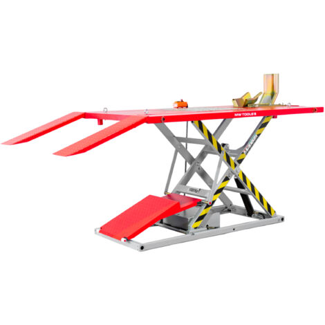 Mw Tools – Pont élévateur moto/quad électrique 230V 1,1kW 1000kg – Table 2250x1270mm – Hauteur levée 1200mm – ESB1000W