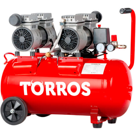 Torros – Compresseur silencieux sans huile 50 L 1,1 kW 280 L/min 10 bar 63 dB(A) pour espaces de travail – TC502810MS - CH 280 L