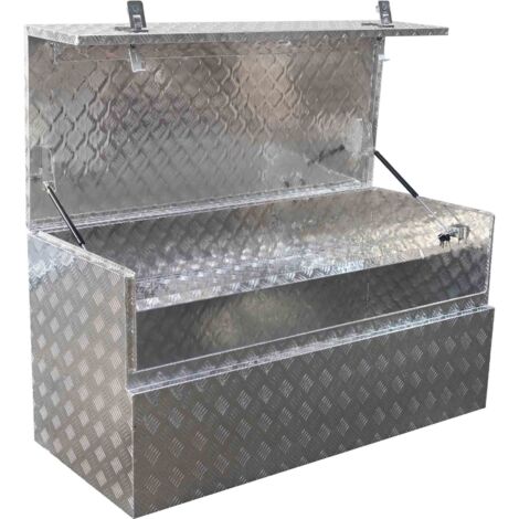 Mw Tools – Coffre de chantier en aluminium 551L – Dimensions 1395 x 595 x 665 mm – Résistant aux chocs et intempéries – MWA600