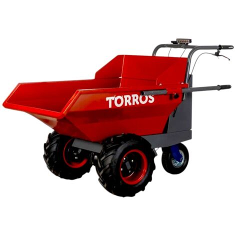 Torros – Mini dumper électrique 220l 400kg 3 roues – Autonomie 4h – Protection IP54 – Pour terrains difficiles – MED400