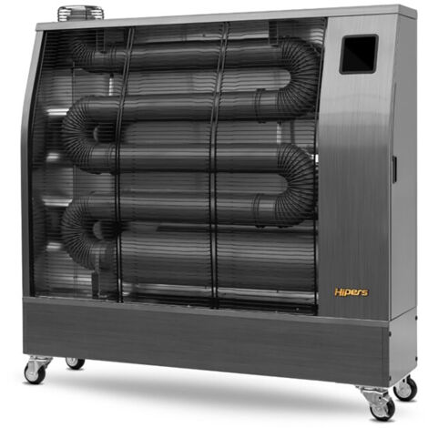 Chauffage Radiateur fioul professionnel mobile radiant infrarouge 24,4 kW motif en acier inoxydable 700-3600 m³ Wifi Hipers WDP85IS