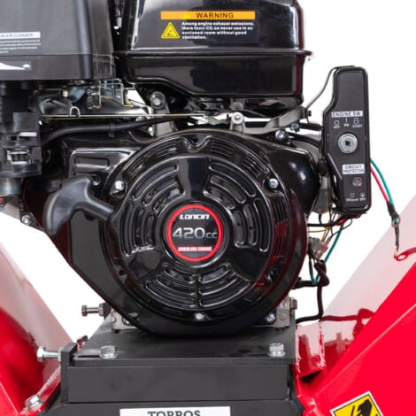 Broyeur de branches sur chenilles ø120mm 15CH 420cc essence démarrage électrique + brouette à moteur à chenilles plateau 300kg 6,5CH Torros RHK122