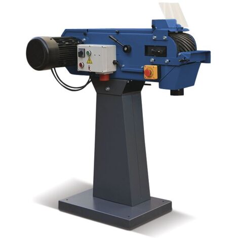 Ponceuse à bande pour métaux 75x2000 mm 36 m/s 3,3 kW 230V frein moteur arrêt d'urgence dia. roue motrice 240 mm Metallkraft MBSM75-240-1 (1/2)