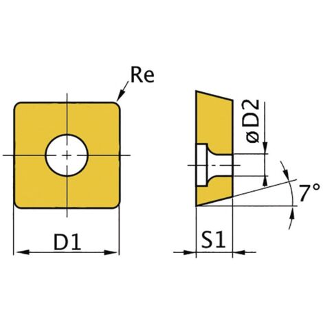 Plaquette avec revêtement 90° SNMG150608 - taille 15 - 5 pcs Optimum SNMG150608 (1/2)