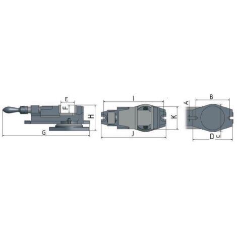 Étau de fraisage avec base tournante largeur des mors 200 mm ouverture maximale 150 mm hauteur des mors 58 mm Optimum FMS200 (1/3)