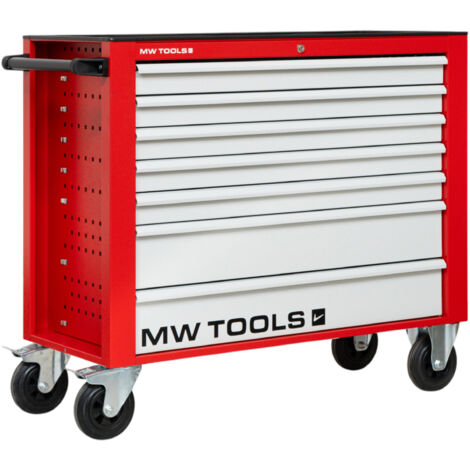 Mw Tools – Servante d'atelier roulante 7 tiroirs rouge et gris – Dimensions 1055x470x960 mm – Verrouillage poignée – Roues Ø160 mm – GW307GX (1/5)