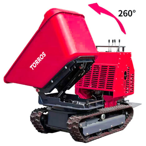 Mw Tools – Brouette motorisée hydrostatique 1200 kg 13,5 ch – Benne rotative 180° pour déchargement latéral – HRDR1200E