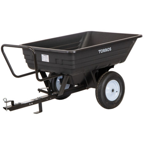 Torros – Remorque simple essieu 225 kg – Caisse en plastique 1016 x 838 x 270 mm – Pour tondeuses et quads – AHR225P2