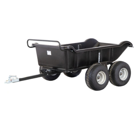 Remorque double essieux 680 kg benne en plastique PE basculante 1750 x 1012 x 454 mm Torros AHR680P4