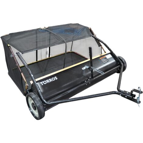 Balayeuse à gazon et ramasseur de feuilles à brosses tractable - Largeur de 122 cm - Bac de 413 litres Torros GV040