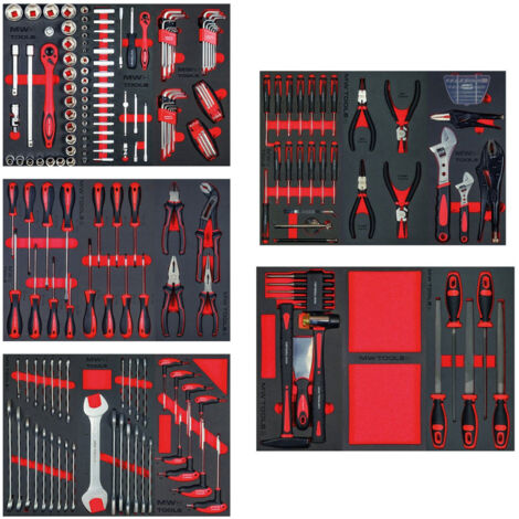 Modules outils en mousse 212 pièces STARTER - Idéal servante et établi - Starter complet et prêt à l'usage MW Tools TS MWE211 (1/5)