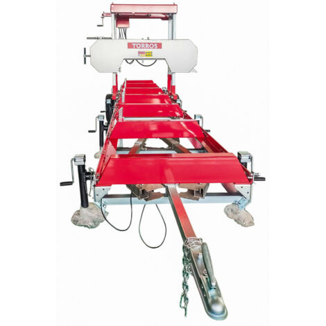 Torros – Scie à grumes sur remorque – Moteur électrique 7,5 kW 400 V – Longueur de coupe 2794 mm – Capacité diamètre ø800 mm – HBZ790ET
