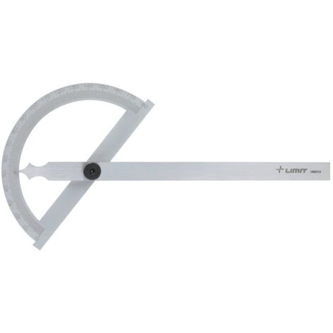 Rapporteur d'angle en acier chromé mat disque semi-circulaire ouvert 180° 200 mm Limit GB200