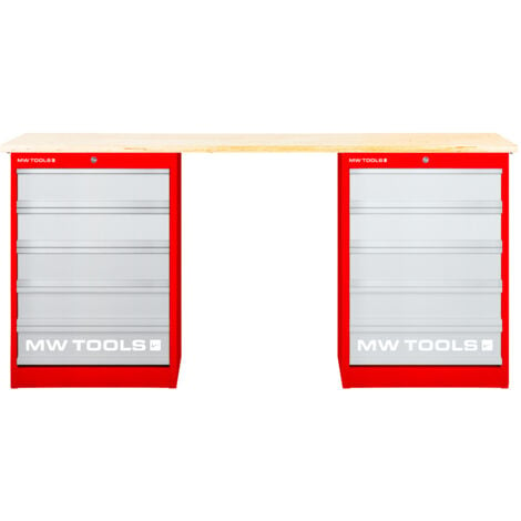Établi modulaire avec 2 armoires à tiroirs 200 cm MW-Tools MOD206