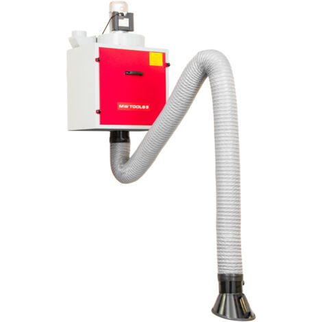 Mw Tools – Aspirateur à copeaux mural 1400m³/h 1,1kW 230V – Filtration HEPA – Bras orientable 2,5m – Niveau sonore 70dB – LA1201