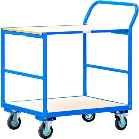 Mw Tools – Chariot d'atelier 2 étagères 250 kg – Charge maximale 250 kg – Roues pivotantes avec frein – SHC252