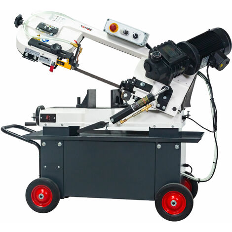 Torros – Scie à ruban mobile pour métaux – Capacité de coupe ronde 178 mm – Puissance 0,75 kW – 3 vitesses – Système d'arrosage intégré