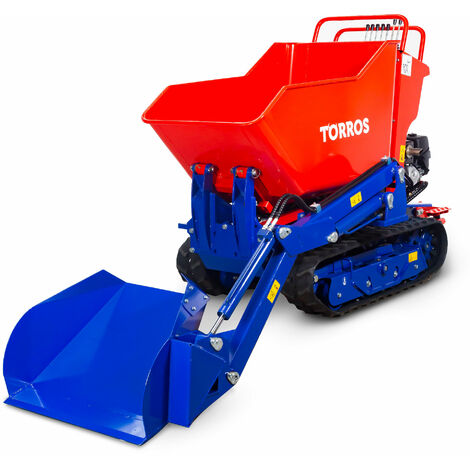 Torros – Minidumper hydrostatique à chenilles écartables – Pelle inclinable 80 kg – Benne basculante 800 kg – Moteur Honda 9 ch – HRD800HAX