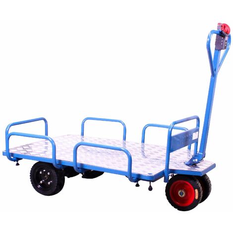 Mw Tools – Chariot d'atelier électrique 400kg – Plate-forme alu 1210x850mm – Vitesse jusqu'à 6 km/h – Rayon de braquage 2,6m – EP400L